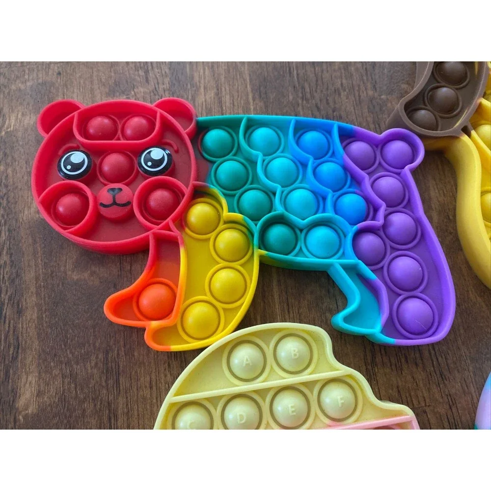 Popit LARGE Fidget Toy Push Bubble Sensory Stress Relief Kids Gift Rainbow Lot